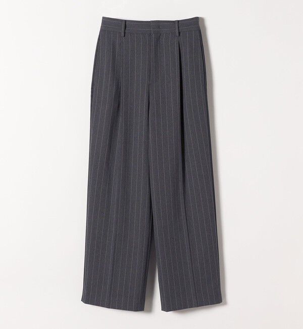 quaranciel「quaranciel:〈洗濯機可能〉サイドライン ストライプ ワイド パンツ」|スラックス|