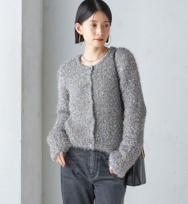 SHIPS for women「〈手洗い可能〉ラメ ニット 配色 カーディガン」|カーディガン|