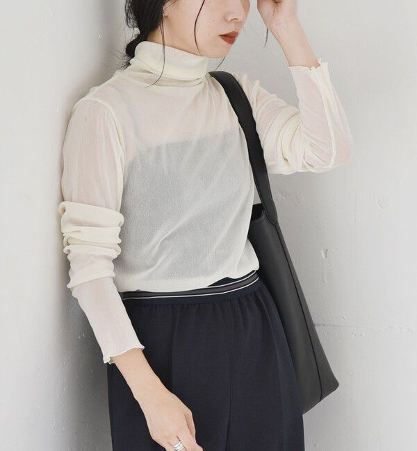 quaranciel「quaranciel:〈洗濯機可能〉フロッキー シアー タートル ネック 2」|Tシャツ・カットソー|