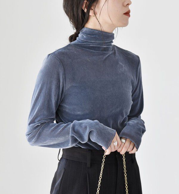 quaranciel「quaranciel:〈洗濯機可能〉フロッキー シアー タートル ネック 2」|Tシャツ・カットソー|