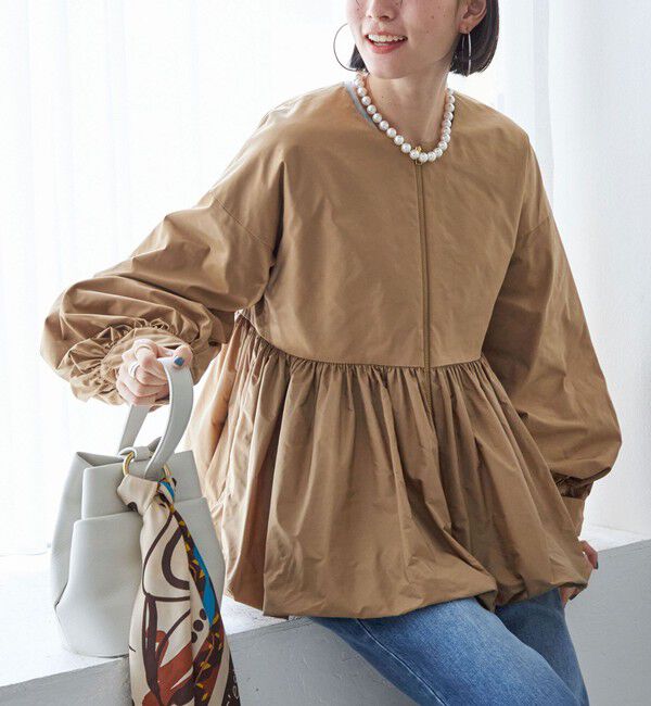 SHIPS for women「ペプラム バルーン 中綿 ブルゾン」|その他|ベージュ系