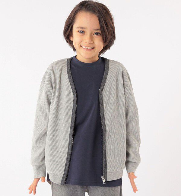 SHIPS KIDS「SHIPS KIDS:100～130cm / ワッフル カーディガン」|カーディガン|