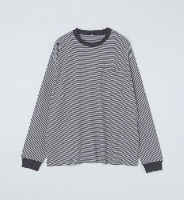 SHIPS「SHIPS: マイクロ ボーダー Tシャツ (ロンT)」|Tシャツ・カットソー|