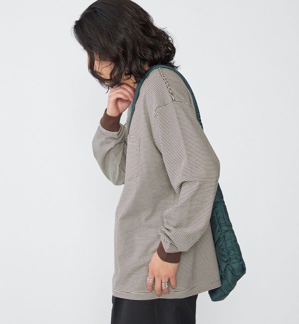 SHIPS「SHIPS: マイクロ ボーダー Tシャツ (ロンT)」|Tシャツ・カットソー|