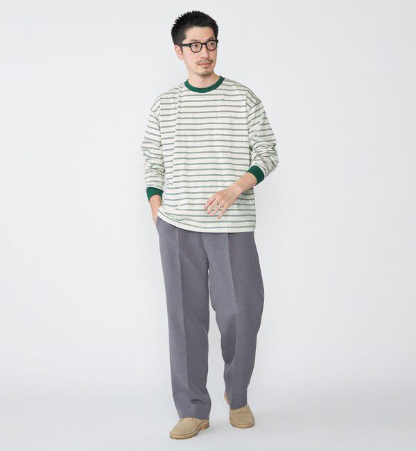 SHIPS「SHIPS: マイクロ ボーダー Tシャツ (ロンT)」|Tシャツ・カットソー|