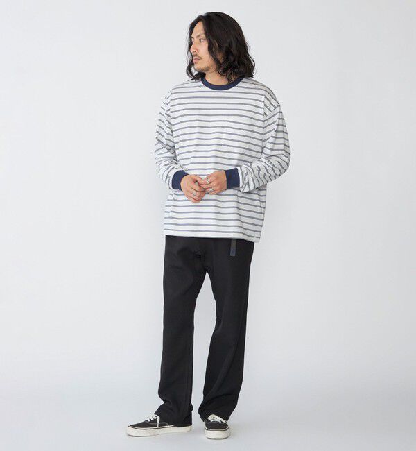 SHIPS「SHIPS: マイクロ ボーダー Tシャツ (ロンT)」|Tシャツ・カットソー|