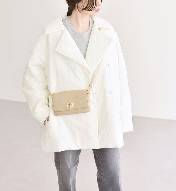 quaranciel「quaranciel: 中綿 テーラード ミドル ジャケット コート」|ダウン|