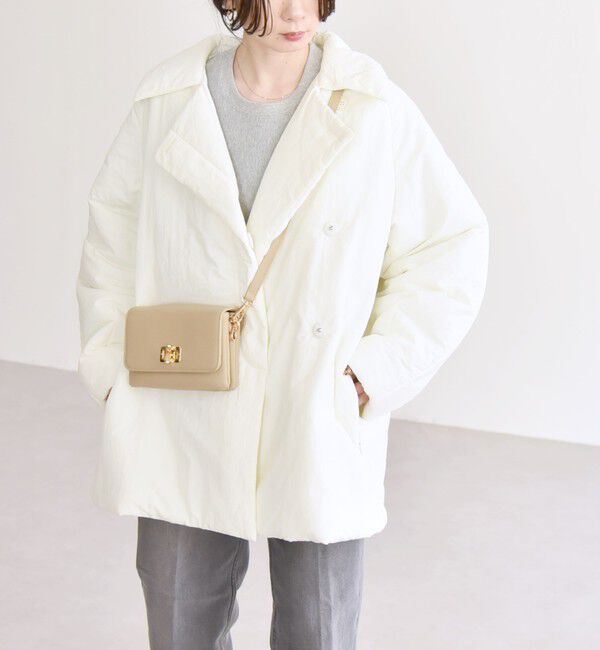 quaranciel「quaranciel: 中綿 テーラード ミドル ジャケット コート」|ダウン|