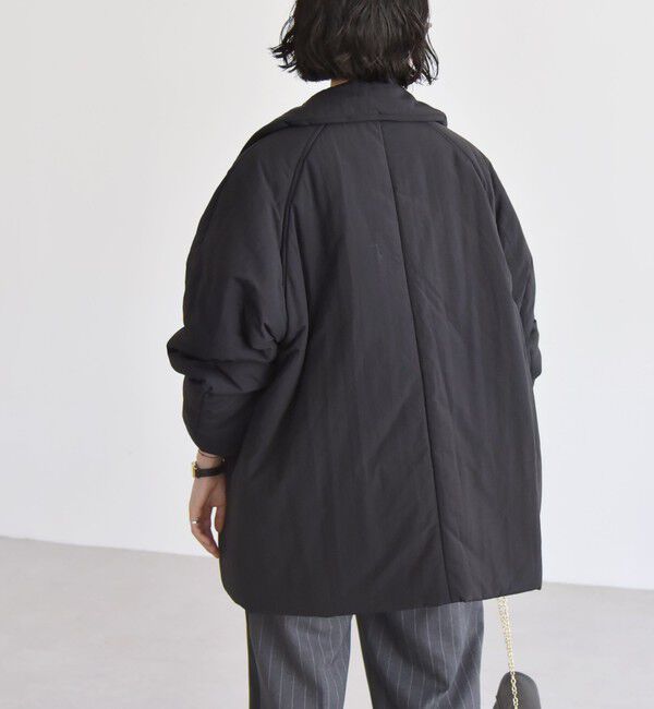 quaranciel「quaranciel: 中綿 テーラード ミドル ジャケット コート」|ダウン|