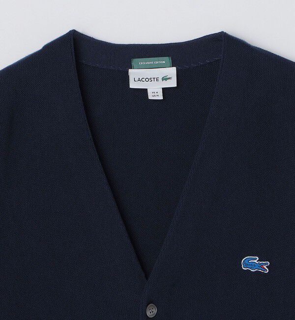 SHIPS「【SHIPS別注】LACOSTE: コットン/ポリエステル Vネック カーディガン 24FW」|カーディガン|