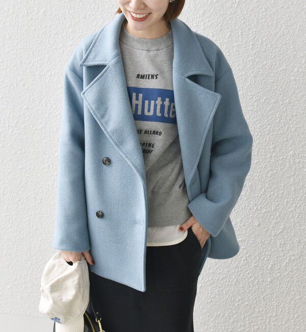 SHIPS any「SHIPS any: ウール ミックス コクーン ショート Pコート」|その他|