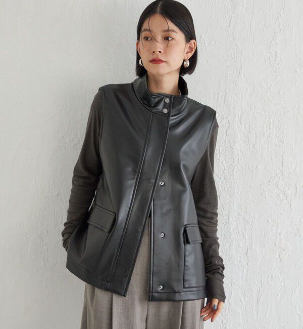 SHIPS for women「Wai＋:スタンドカラー ベスト」|ベスト・ジレ|