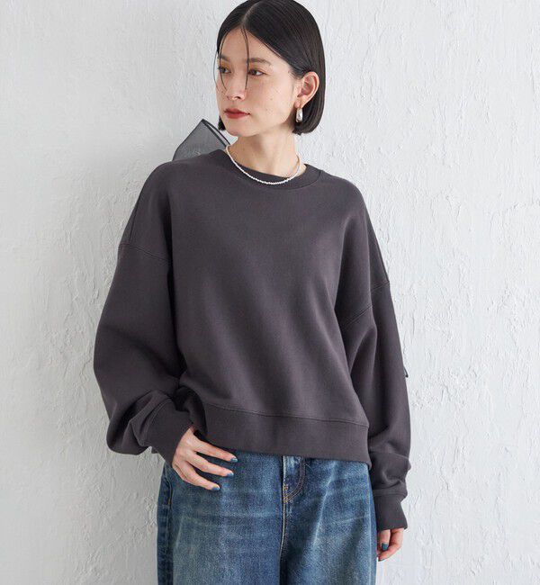 SHIPS for women「Wai＋:〈手洗い可能〉裏毛 オーガンジー スウェット」|スウェット・ジャージ|