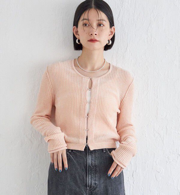 SHIPS for women「Wai＋:〈手洗い可能〉1/18ホック付 カーディガン」|カーディガン|ピンク