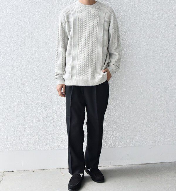 SHIPS any「SHIPS any:〈手洗い可能〉アラン / ガーター 編み リラックス クルーネック ニット◇」|ニット・セーター|