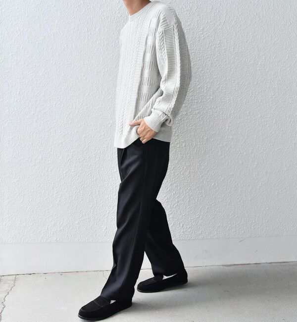 SHIPS any「SHIPS any:〈手洗い可能〉アラン / ガーター 編み リラックス クルーネック ニット◇」|ニット・セーター|