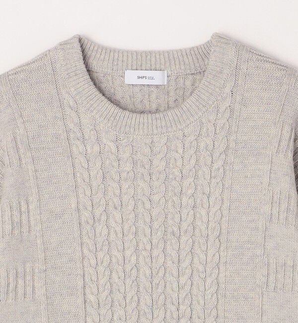 SHIPS any「SHIPS any:〈手洗い可能〉アラン / ガーター 編み リラックス クルーネック ニット◇」|ニット・セーター|