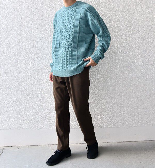 SHIPS any「SHIPS any:〈手洗い可能〉アラン / ガーター 編み リラックス クルーネック ニット◇」|ニット・セーター|