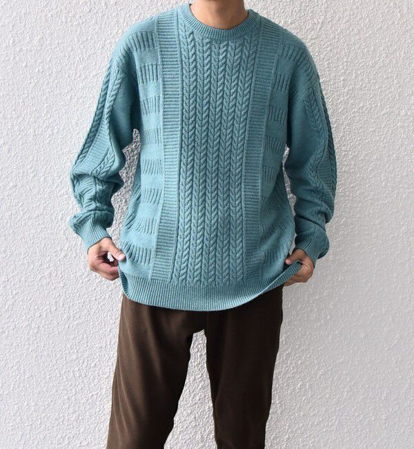 SHIPS any「SHIPS any:〈手洗い可能〉アラン / ガーター 編み リラックス クルーネック ニット◇」|ニット・セーター|