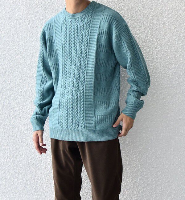 SHIPS any「SHIPS any:〈手洗い可能〉アラン / ガーター 編み リラックス クルーネック ニット◇」|ニット・セーター|