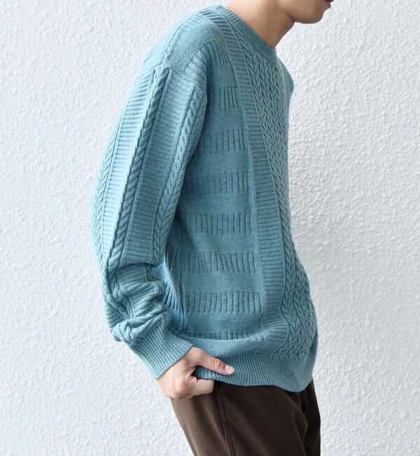 SHIPS any「SHIPS any:〈手洗い可能〉アラン / ガーター 編み リラックス クルーネック ニット◇」|ニット・セーター|