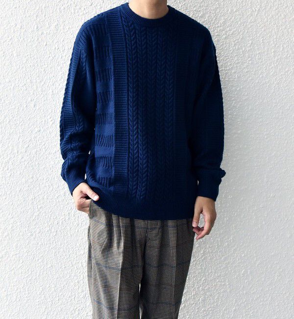 SHIPS any「SHIPS any:〈手洗い可能〉アラン / ガーター 編み リラックス クルーネック ニット◇」|ニット・セーター|