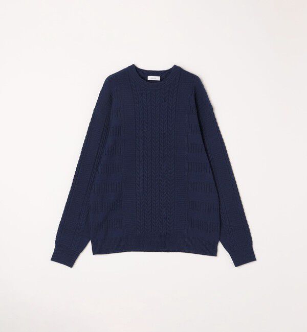 SHIPS any「SHIPS any:〈手洗い可能〉アラン / ガーター 編み リラックス クルーネック ニット◇」|ニット・セーター|