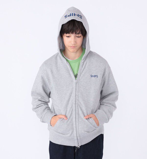 SHIPS KIDS「SHIPS KIDS:140～160cm / ロゴ フード ジップ パーカ」|パーカー|