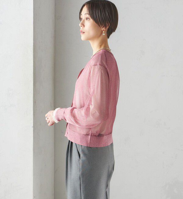 SHIPS for women「〈手洗い可能〉イタリーヤーン ラメ ショート カーディガン」|カーディガン|