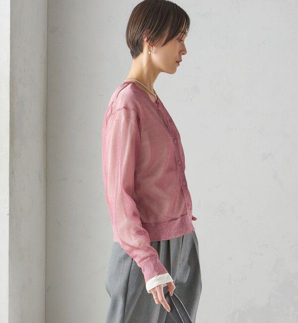 SHIPS for women「〈手洗い可能〉イタリーヤーン ラメ ショート カーディガン」|カーディガン|