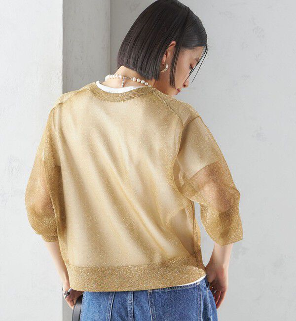 SHIPS for women「〈手洗い可能〉イタリーヤーン ラメ ショート カーディガン」|カーディガン|