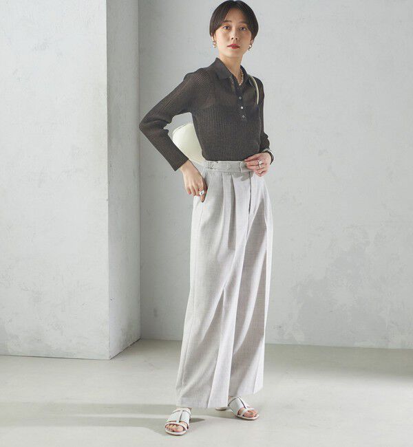 SHIPS for women「〈手洗い可能〉Asami 麻調合繊 2タック ワイドパンツ」|その他|