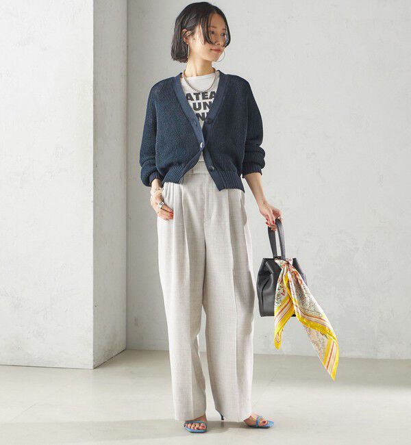 SHIPS for women「〈手洗い可能〉Asami 麻調合繊 2タック ワイドパンツ」|その他|