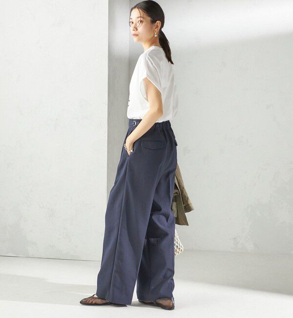SHIPS for women「〈手洗い可能〉Asami 麻調合繊 2タック ワイドパンツ」|その他|