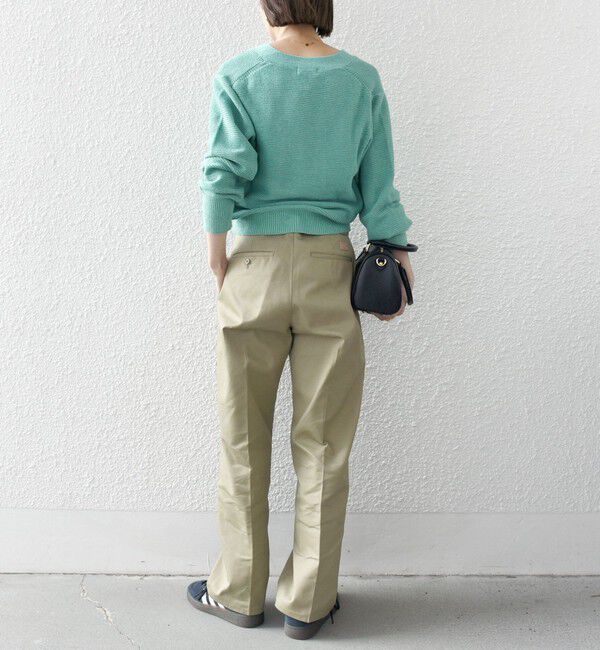 SHIPS any「SHIPS any: シルク コットン レースアップ ニット プルオーバー」|ニット・セーター|