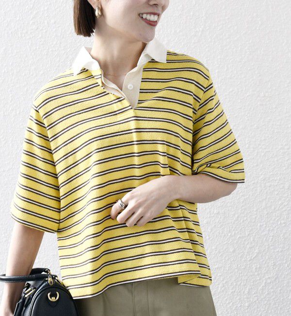 SHIPS any「SHIPS any:〈洗濯機可能〉パイル ボーダー ラガーTEE」|Tシャツ・カットソー|