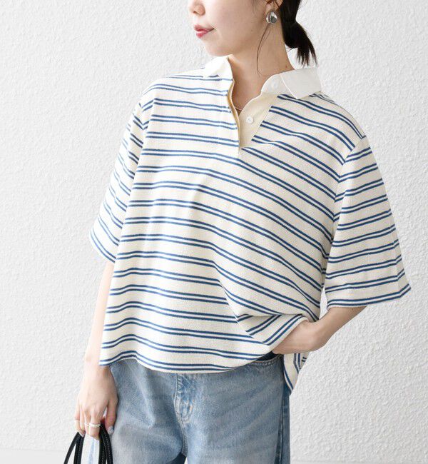 SHIPS any「SHIPS any:〈洗濯機可能〉パイル ボーダー ラガーTEE」|Tシャツ・カットソー|