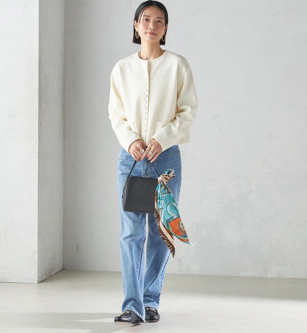 SHIPS for women「〈手洗い可能〉ブークレ ダブル ニット パールモチーフボタン カーディガン」|カーディガン|