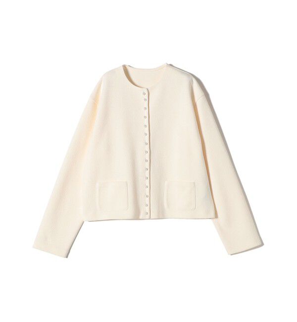 SHIPS for women「〈手洗い可能〉ブークレ ダブル ニット パールモチーフボタン カーディガン」|カーディガン|