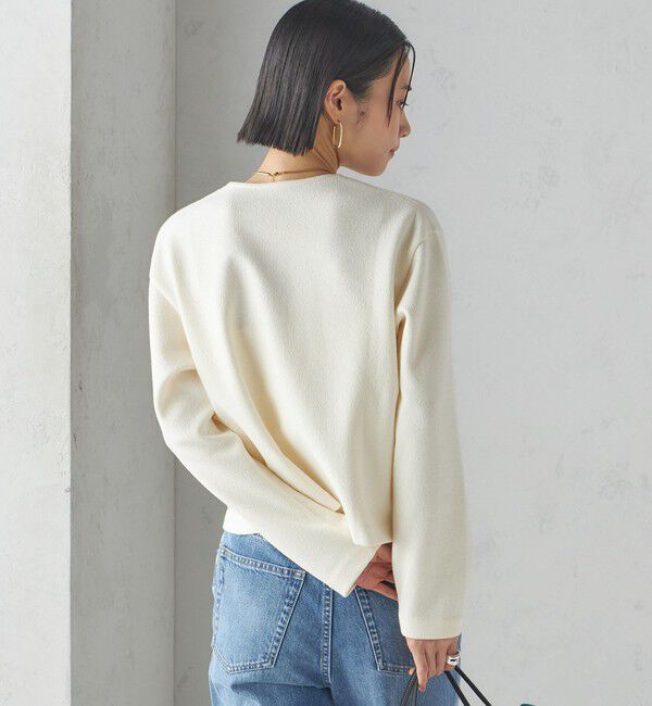 SHIPS for women「〈手洗い可能〉ブークレ ダブル ニット パールモチーフボタン カーディガン」|カーディガン|