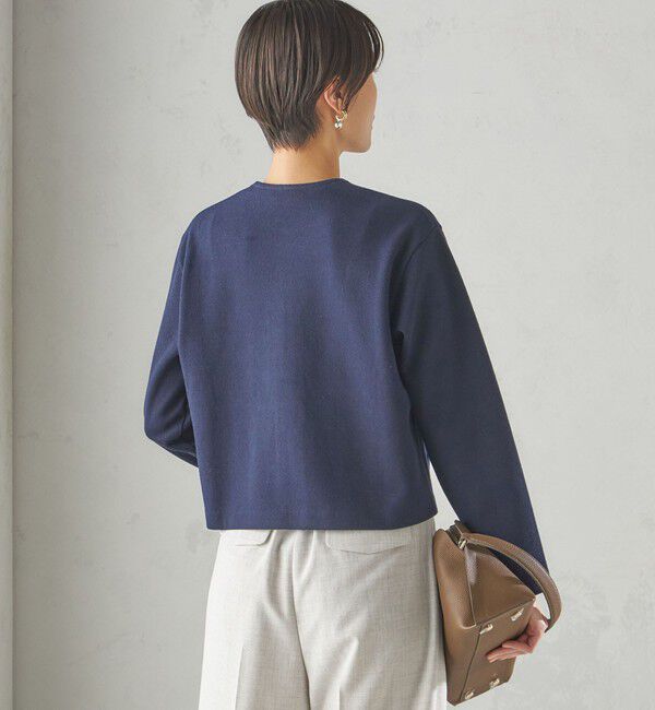 SHIPS for women「〈手洗い可能〉ブークレ ダブル ニット パールモチーフボタン カーディガン」|カーディガン|