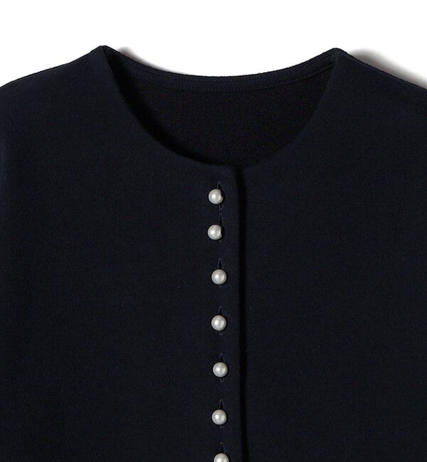 SHIPS for women「〈手洗い可能〉ブークレ ダブル ニット パールモチーフボタン カーディガン」|カーディガン|