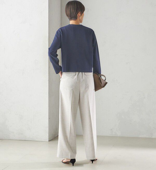 SHIPS for women「〈手洗い可能〉ブークレ ダブル ニット パールモチーフボタン カーディガン」|カーディガン|