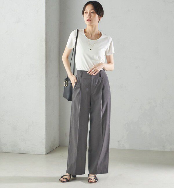 SHIPS for women「〈手洗い可能〉SORONA(R) クルーネック TEE」|Tシャツ・カットソー|