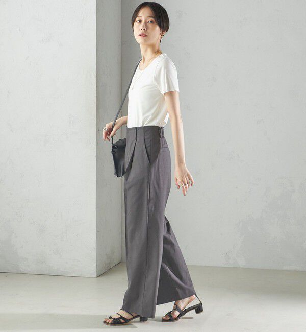 SHIPS for women「〈手洗い可能〉SORONA(R) クルーネック TEE」|Tシャツ・カットソー|