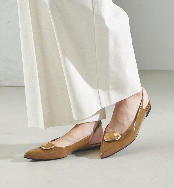 SHIPS for women「2WAY バックル スリング バック フラット シューズ」|パンプス|キャメル
