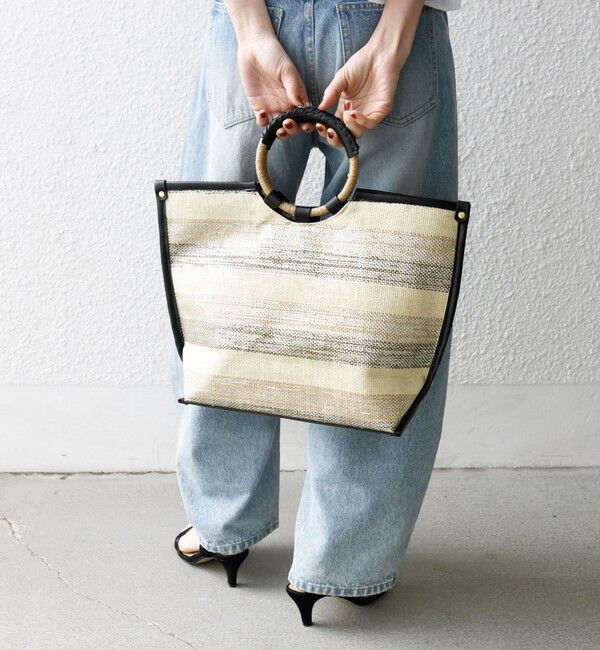 SHIPS any「SHIPS any: マルチボーダー クロシェ ペーパー トート バッグ」|トートバッグ|