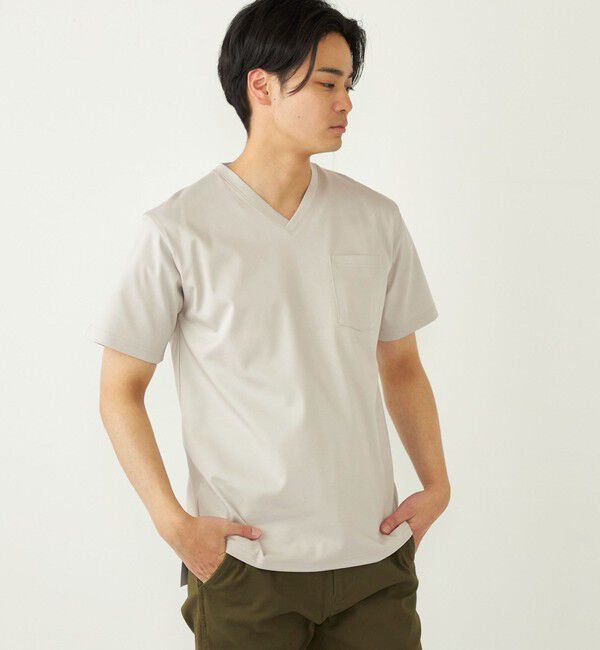 SHIPS Colors 「SHIPS Colors:〈接触冷感〉シルケット コットン Vネック TEE◇」|Tシャツ・カットソー|