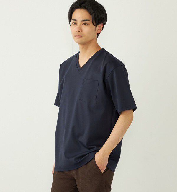SHIPS Colors 「SHIPS Colors:〈接触冷感〉シルケット コットン Vネック TEE◇」|Tシャツ・カットソー|