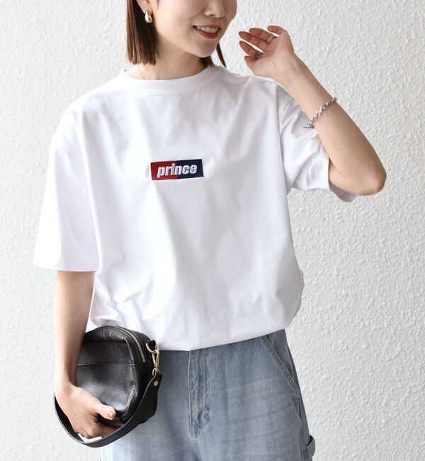 SHIPS any「【SHIPS any別注】prince:〈吸水速乾/UVカット/遮熱〉ボックス ロゴ 刺繍 スピンドル Tシャツ◇」|Tシャツ・カットソー|